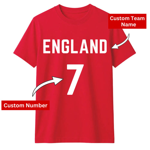 Football Personalised Country Name And Number Unisex T-Shirt