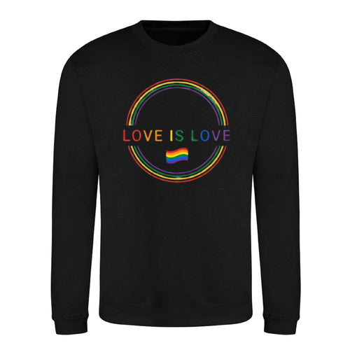 Love Is Love Minimal Circle Flag Pride Month Sweatshirt