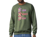 Labubu Cartoon Sweatshirt, Look Who's Here Design Heavy Blend Jumper, Cute Graphic Pullover For Unisex Kawaii Lovers M8426