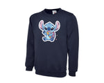 Back To School Kids Sweatshirt, Cute Stitch Design Crew Neck Jumper, Boys & Girls, Ideal For Fall & Class Days M8477