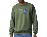 Stitch Ohana Means Family Sweatshirt, Family Quote Pullover for Adults & Teens, Lilo & Stitch Lovers Gift M8405