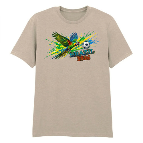 Parrot & Soccer Design Brazil 2026 Fifa Printed Unisex Tshirt
