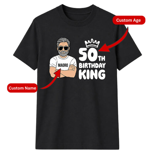 Personalized Birthday Gift T-Shirt | Birthday King Design for Him