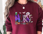 Halloween Nurse Sweatshirt, Retro Design Comfort Color Nurse Jumper, Spooky Season Vintage Sweater, Halloween Nurse Clothing