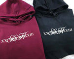 Personalise Embroider Initial Hoodie,1st Anniversary Roman Numeral Date Jumper, Customize Matching Embroidered Hoody, Unique Gift For Couple