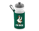 Back To School Water Bottle, Funny Duck Printed I’m Back, 600D Polyester Soft Water Bottle, BPA-Free, Gift for Students Or Teachers M8482