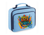Welcome Back To School Lunch Cooler Bag, Insulated, Durable & Stylish For Kids, Perfect For School Front Zip Pocket Lunch Box Tote M8478