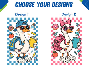 Welcome Back To School Pencil Case, Cute Duck Design for Kids, Teachers & Stationery Lovers First Day Gift M8480