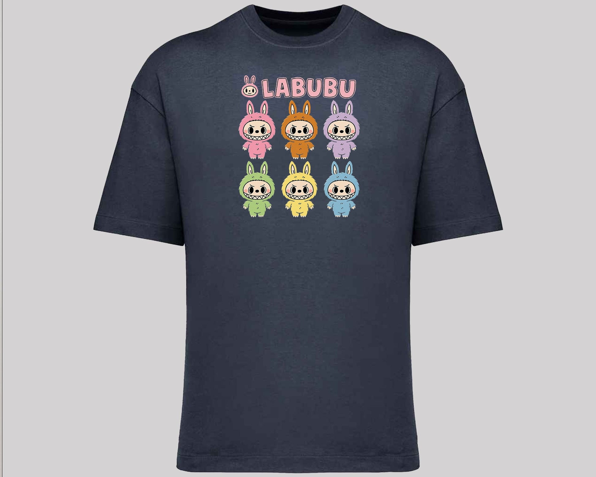 Labubu Native Spirit Graphic T-Shirt, Oversized Urban Streetwear Tee, 100% Organic Cotton, Unisex Cartoon Design Top M8413