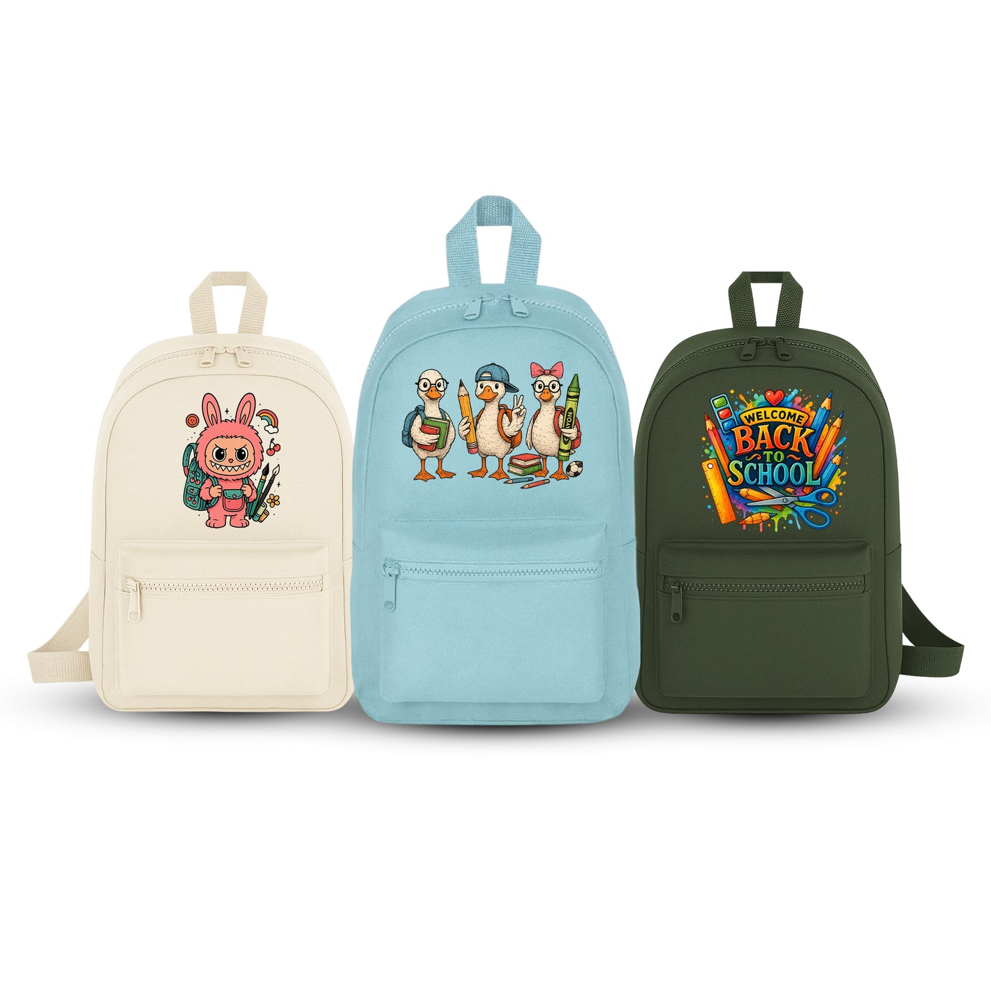 Back To School Kids Fashion Backpack, Cycle & Books Printed Bag, Trendy School Bag With Fun Graphics Boys & Girls M8484