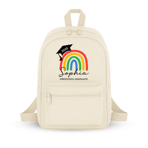 Personalised Rainbow Preschool Graduate Backpack, Custom Kids Fashion Bag For Back To School Fun P2556