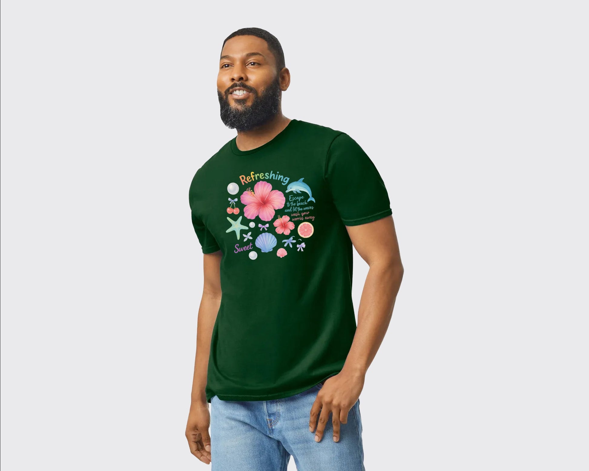 Refresh Sweet Summer Beach T-Shirt, Perfect Tee for Beach Days, Pool Parties & Chilling in Warm Weather 100% Ringspun Cotton M8439