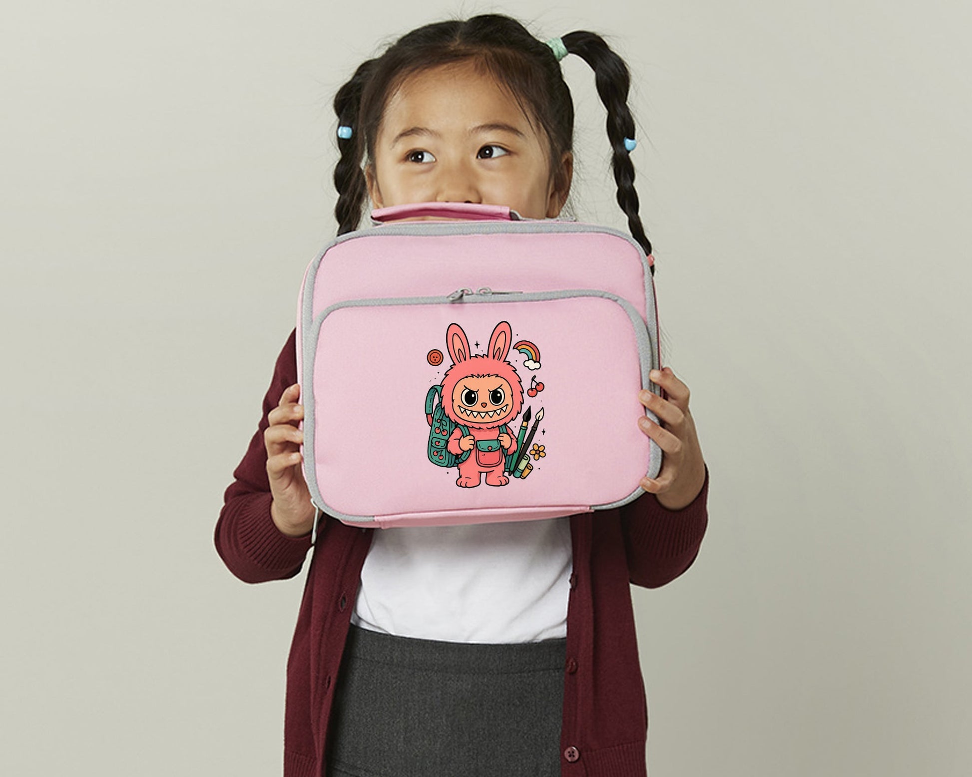 Back To School Kids Lunch Bag, Funny Adorable Labubu Design School Bag, Perfect For Insulated Lunch Bag M8481
