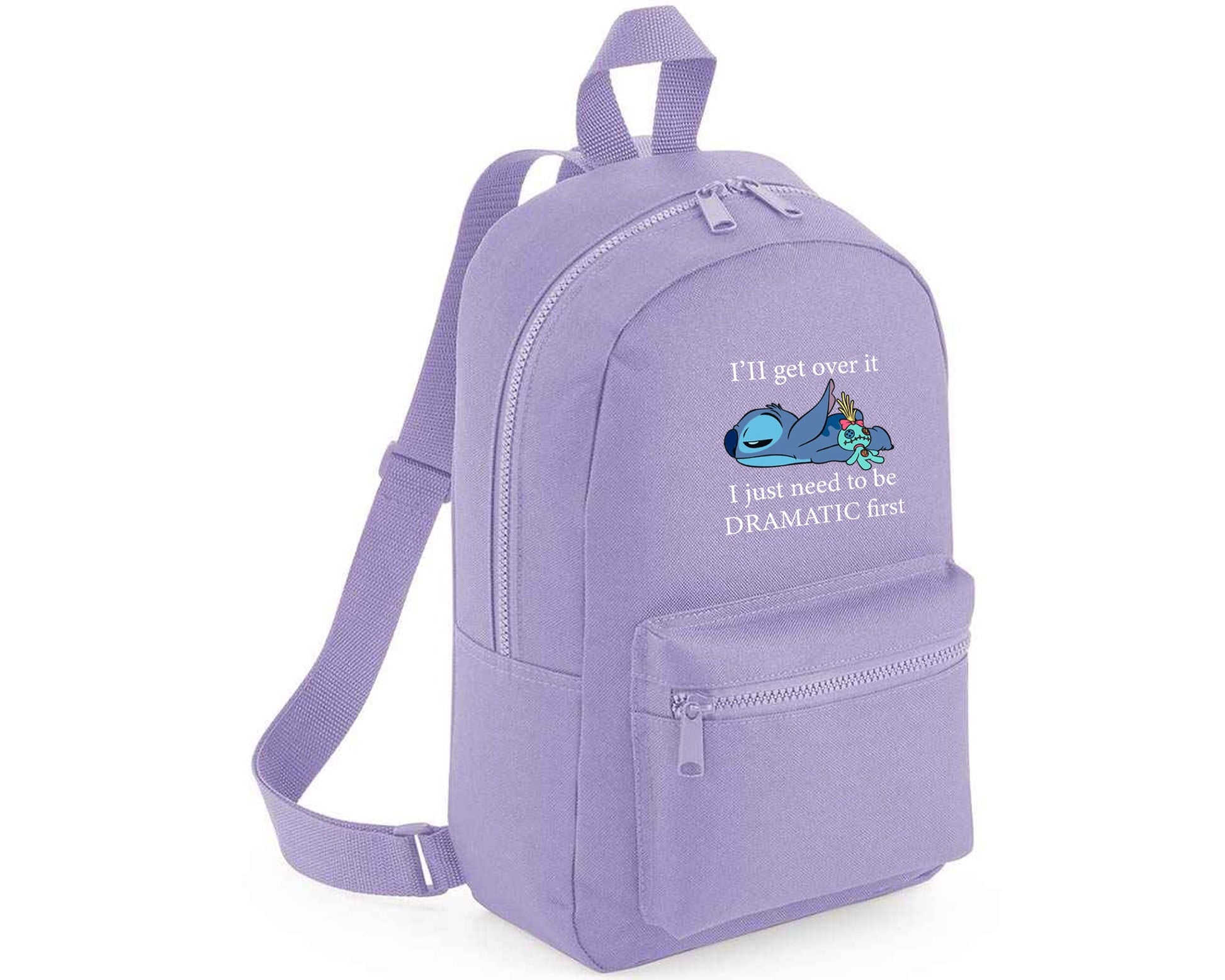 Stitch "I'll Get Over It" Backpack, Funny Cartoon Style Bag For School, Trips & Everyday, Great Gift Boys & Girls M8406