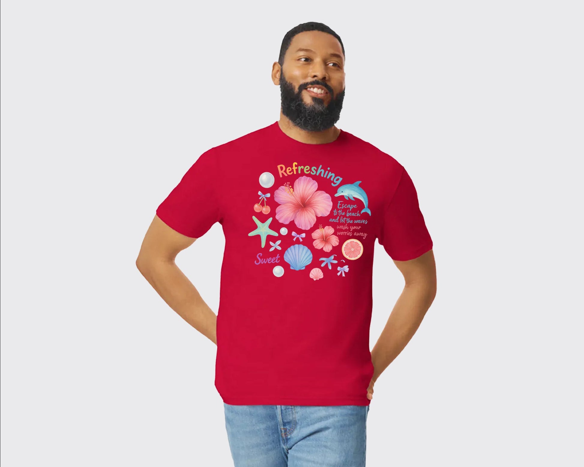 Refresh Sweet Summer Beach T-Shirt, Perfect Tee for Beach Days, Pool Parties & Chilling in Warm Weather 100% Ringspun Cotton M8439