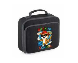 Back To School Lunch Bag, Funny Cute Cat Print For Kids, Students, Or Cat Lovers, Fully Insulated PEVA Lining Cooler Bag M8485