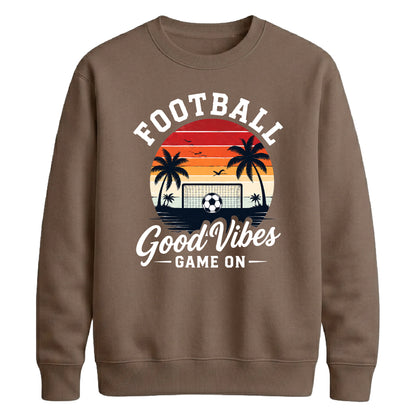 Sunset Good Vibes Game football tournament sweatshirt New FiFa Mockup Dad