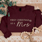 First Christmas Married Sweater, Our First Xmas Embroidered Mr and Mrs Jumper, Hen Do Wedding Party Mrs Outfit, Xmas Eve Gift Idea for Wifey