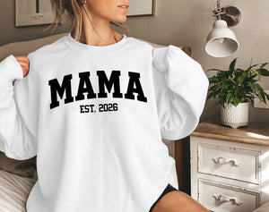 Mama Est Year Personalised Printed Mother Day Sweatshirt - P9327