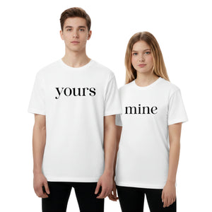 Mine & Yours Valentine’s Day Couple Printed T-Shirt