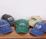Personalised Embroidered Hat, Custom Date Mom & Dad Baseball Hat, Vintage Hat for New Grandma, Pregnancy Announcement Gift, Mothers Day Gift