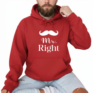 Mr Right Valentine’s Day Printed Hoodie - PW506