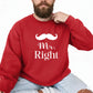 Mr & Mrs Right Valentine’s Day Couple Printed Sweatshirt