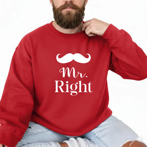 Mr & Mrs Right Valentine’s Day Couple Printed Sweatshirt