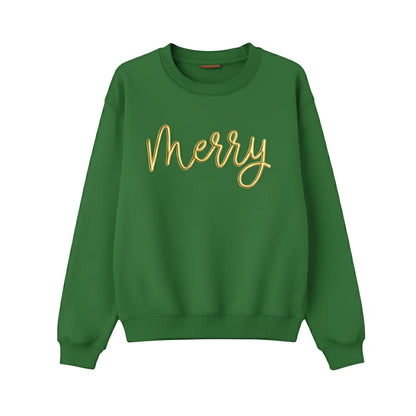 Merry Puff Printing Christmas Sweatshirt - PUFF68