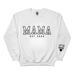 Mama Names EST Year Personalised Printed Mother Day Sweatshirt - M1422