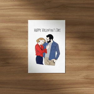 Happy Valentine Day Couple Portrait Card Valentine Gift - PW1012