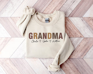 Grandma belongs to her kids Personalised Printed Mother Day Sweatshirt - P9323