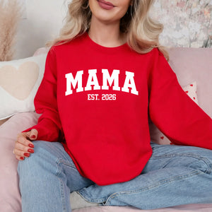 Mama Est Year Personalised Printed Mother Day Sweatshirt - P9327