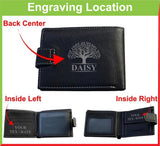 Custom Engraved Black Leather Wallet, Personalised Men's Monogrammed Wallet, Groomsmen Bifold Leather Wallet, Valentine's Day Gift for Him