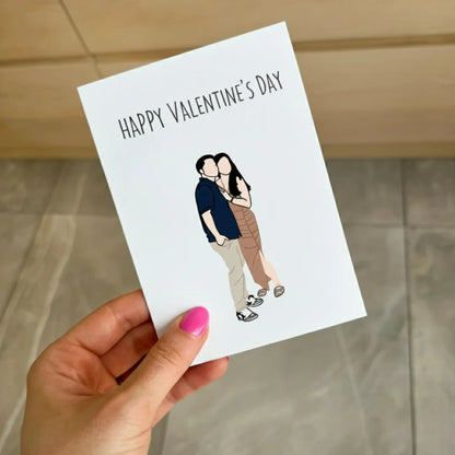 Couple Portrait Card Valentine Gift - PW1011