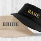 Custom Bride Bucket Hat, Embroidered Bride Beach Hat, Babe Wifey Bucket Hat, Bachelorette Bridal Shower Party Wedding Present Honeymoon Cap