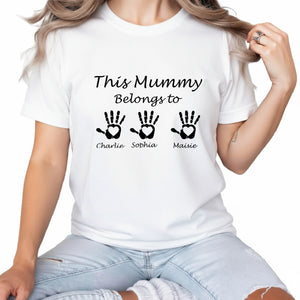 This mummy belongs to her kids Personalised Printed Mother Day T-Shirt - P2200