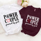 Power Couple Powered By God Valentine’s Day Printed T-Shirts M2833