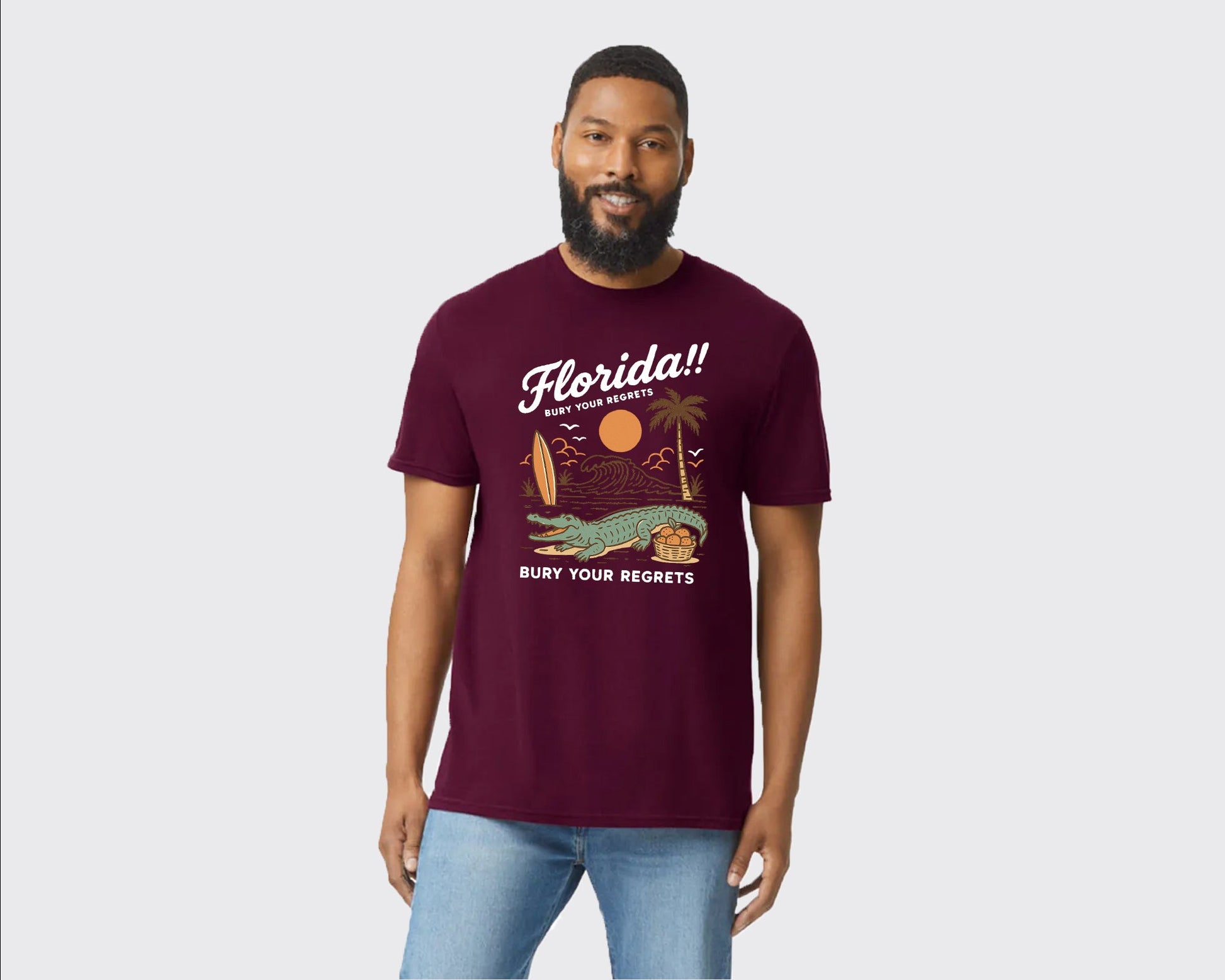 Summer Beach T-Shirt, Florida Bury Your Regret Printed Tee For Men & Women, Summer Beach Lovers Gift Shirt M8438