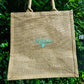 Custom Monogram Jute Tote Bag, Embroidered Bridesmaid Shopping Tote Bag, Minimalist Laminated Tote Bags, Personalised Bridesmaid Party Gift