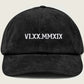 Roman Numeral Corduroy Cap, Embroidered Vintage Custom Date Hat, Personalised Anniversary Wedding Birthday Date In Roman Matching Couple Hat
