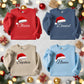 Personalised Christmas Sweatshirt with Custom Name and Santa Hat PW235