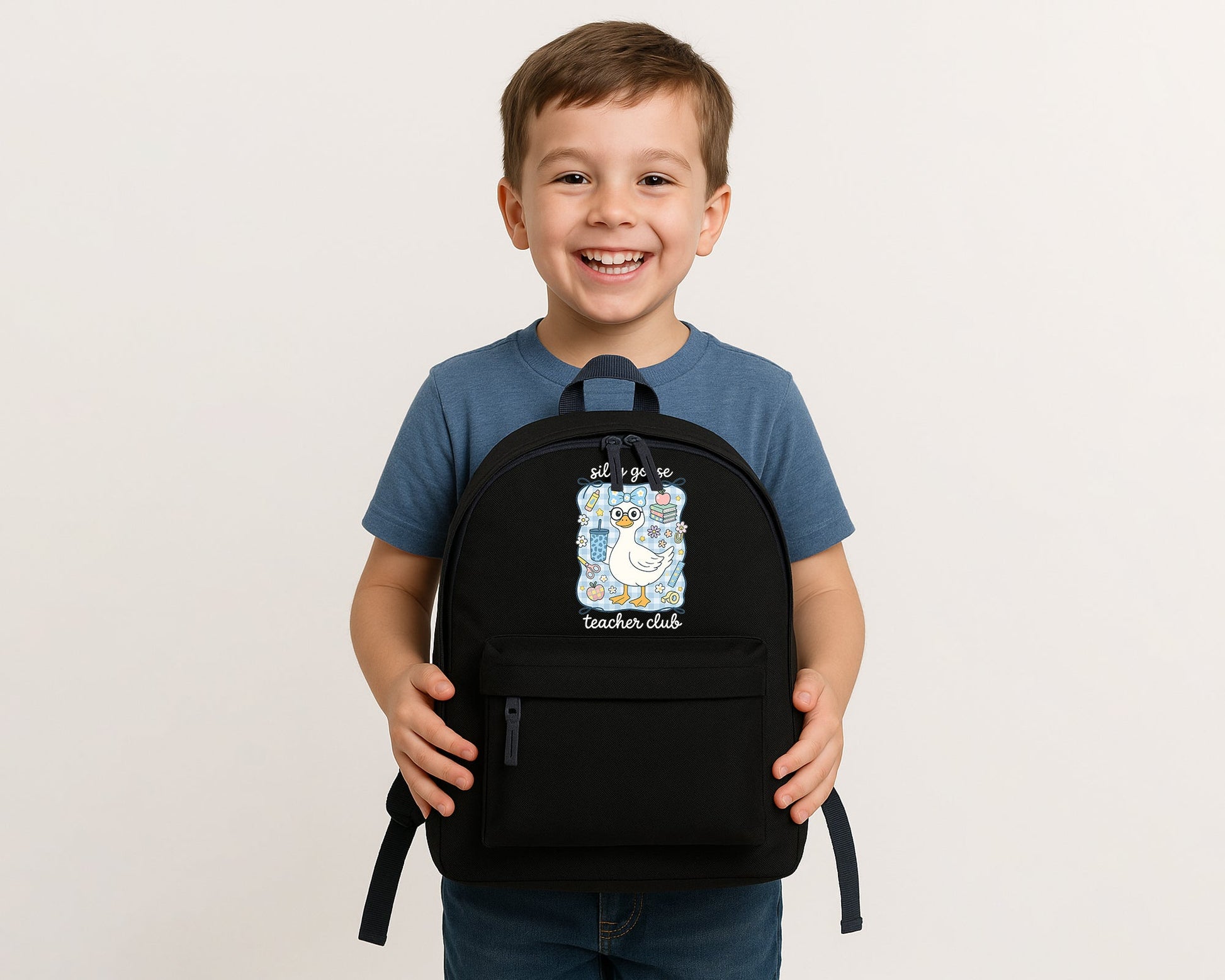 Silly Goose Teacher Club Kids Backpack, Trendy Back To School Fashion Backpack, Perfect For School, Travel & Everyday Use M8479