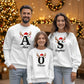Reindeer Christmas Hat Sweatshirt with Custom Initial and Name PW237