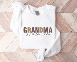 Grandma belongs to her kids Personalised Printed Mother Day Sweatshirt - P9323