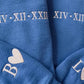 Personalised Roman Numeral Matching Hoodie, Embroidered Anniversary Couple Matching Jumper, Custom Initial Pullover Sweater, Gift for GF BF