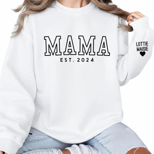 Mama Names EST Year Personalised Printed Mother Day Sweatshirt - M1422