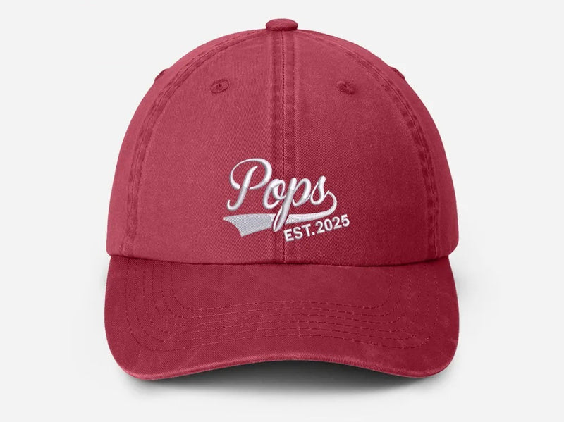 Custom Pop Embroidered Hat, Personalized Est. Year Baseball Cap, Vintage Grandpa Hat, Pop Hat for Grandfather, Best Dad Birthday Gifts