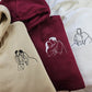 Custom Photo Embroidered Hoodie, Personalised Family Matching Sketch from Photo Unisex Jumper, 1st Anniversary Special Date Initial Sweater