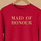 Maid of Honour Embroidered Jumper, Hen Party Bridesmaid Matching Sweatshirts, Bridal Shower Wedding Crewneck Sweaters, Gift for Bride Tribe